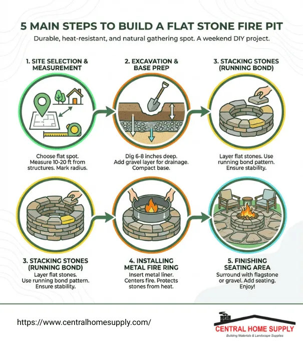 Flat Stone Fire Pit: 1 Easy Build Guide