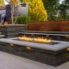 Graphix retaining wall with fire place