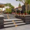 Graphix retaining wall with fountain