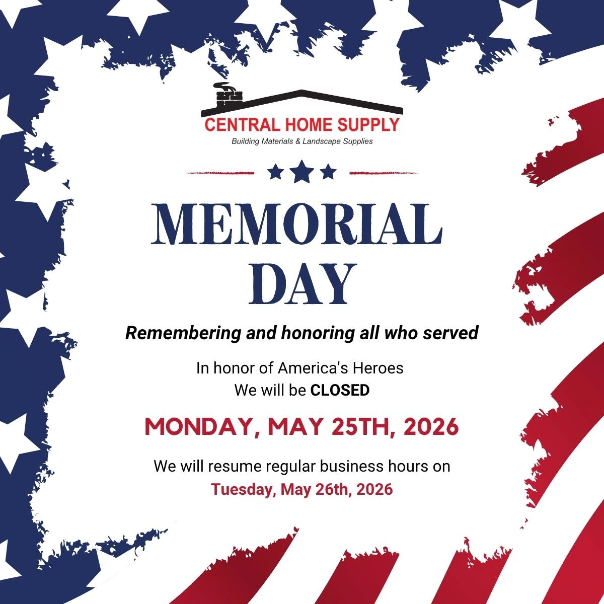 Memorial day 2026 banner